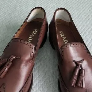 Prada | Shoes | Prada Oxford Tassels Reddish Brown Leather  display picture 3